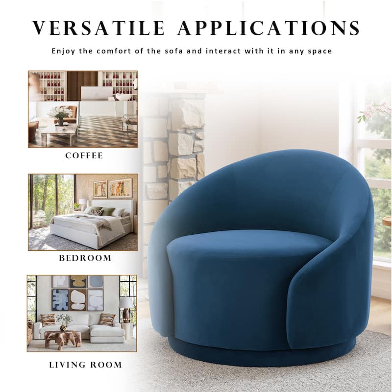 35" Wide 360-Degree Swivel Accent Barrel Chair