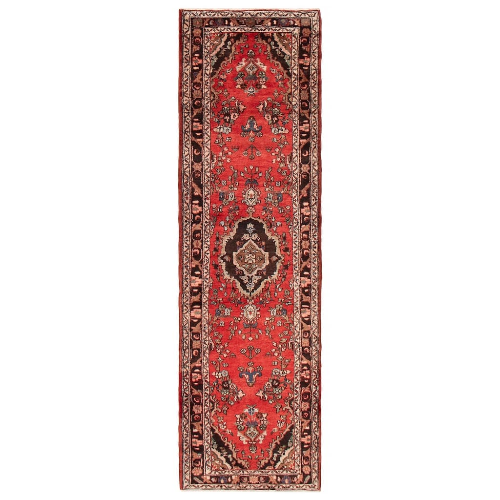 ECARPETGALLERY Hand-knotted Andelz Red Wool Rug - 2'10 x 9'10