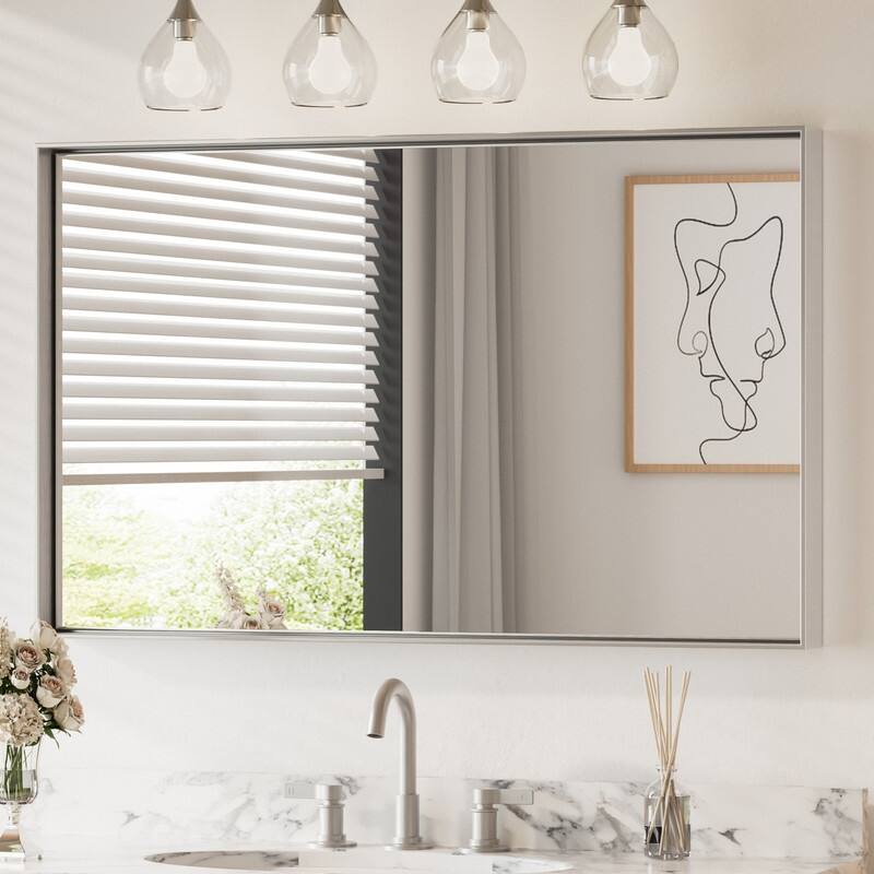 Keonjinn Aluminum Framed Wall Mount Bathroom Vanity Mirror