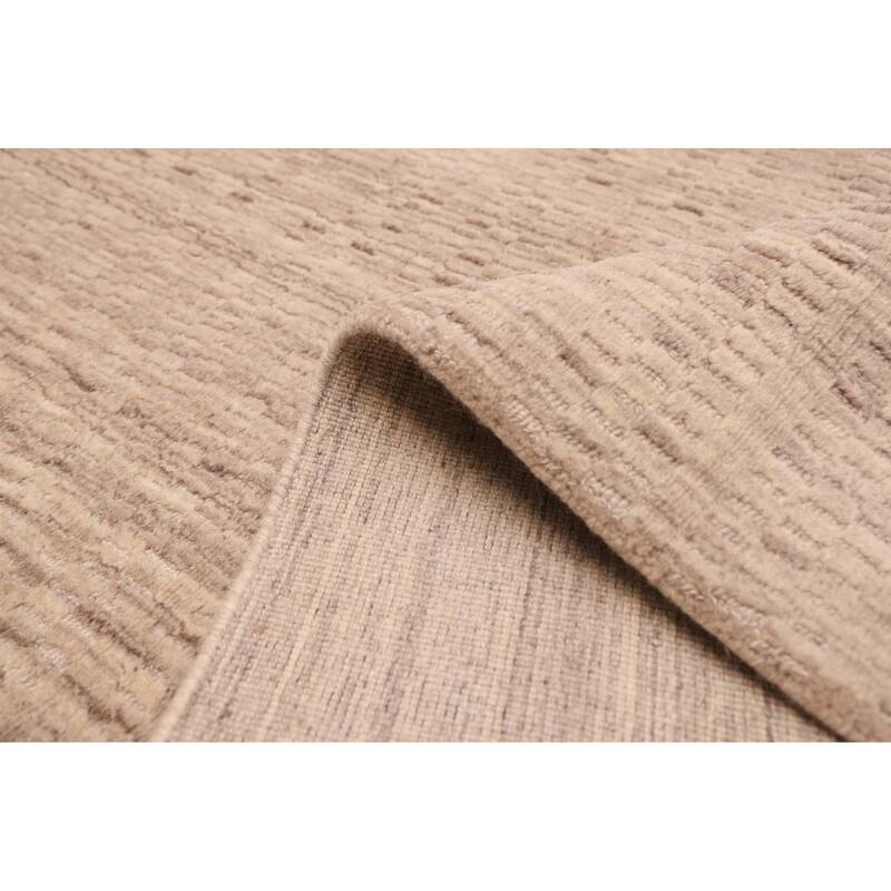 ECARPETGALLERY Hand Loomed Loreto Beige, Grey Wool Rug - 5'7 x 7'10