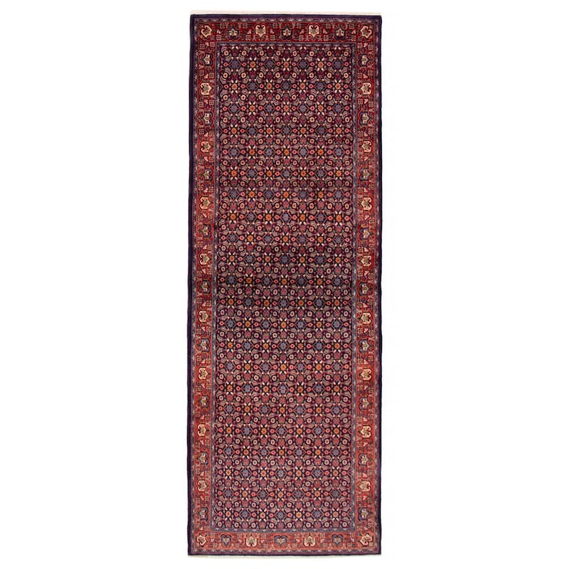 ECARPETGALLERY Hand-knotted Andelz Navy Wool Rug - 3'5 x 10'0 - Dark Navy - 3'5 x 10'0