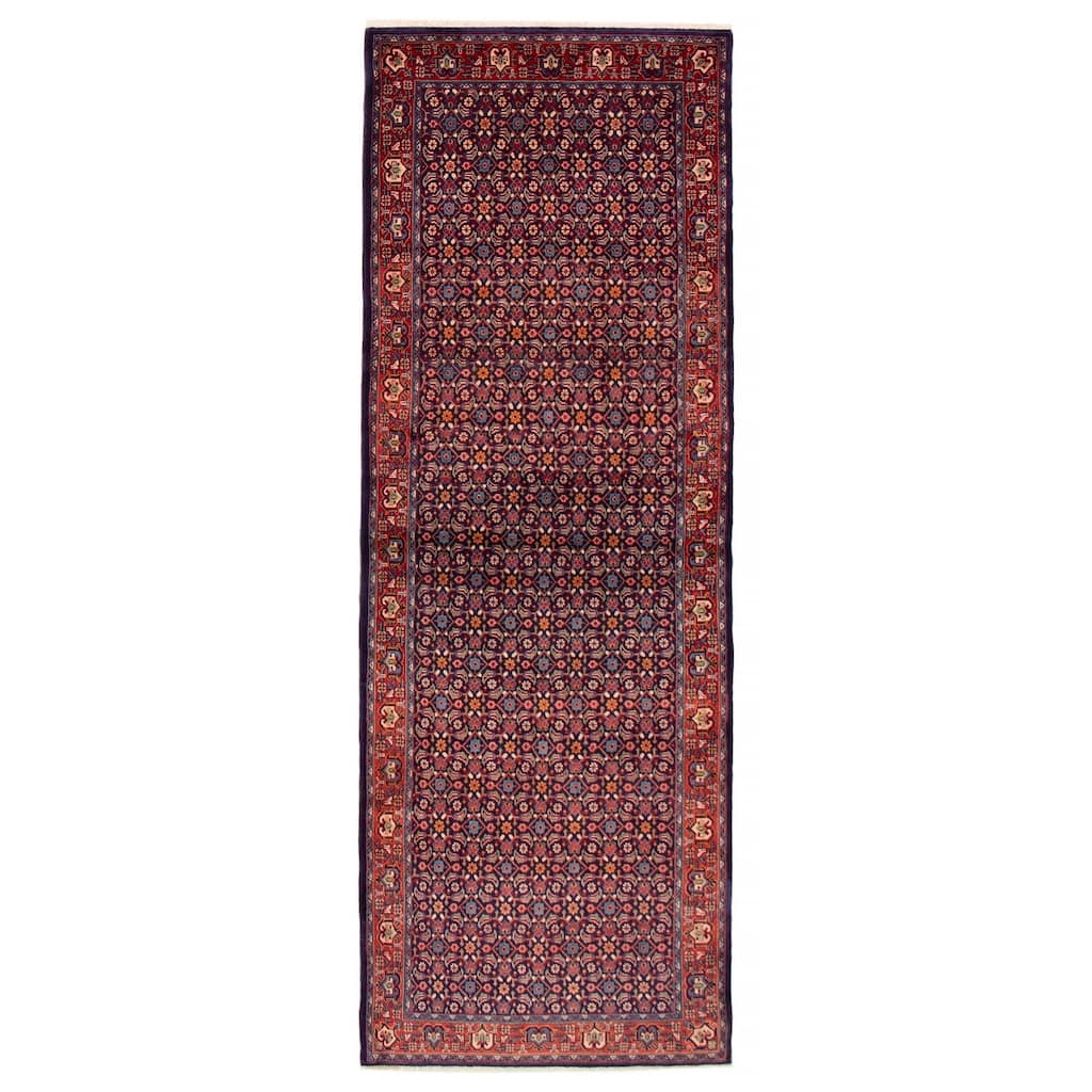 ECARPETGALLERY Hand-knotted Andelz Navy Wool Rug - 3'5 x 10'0