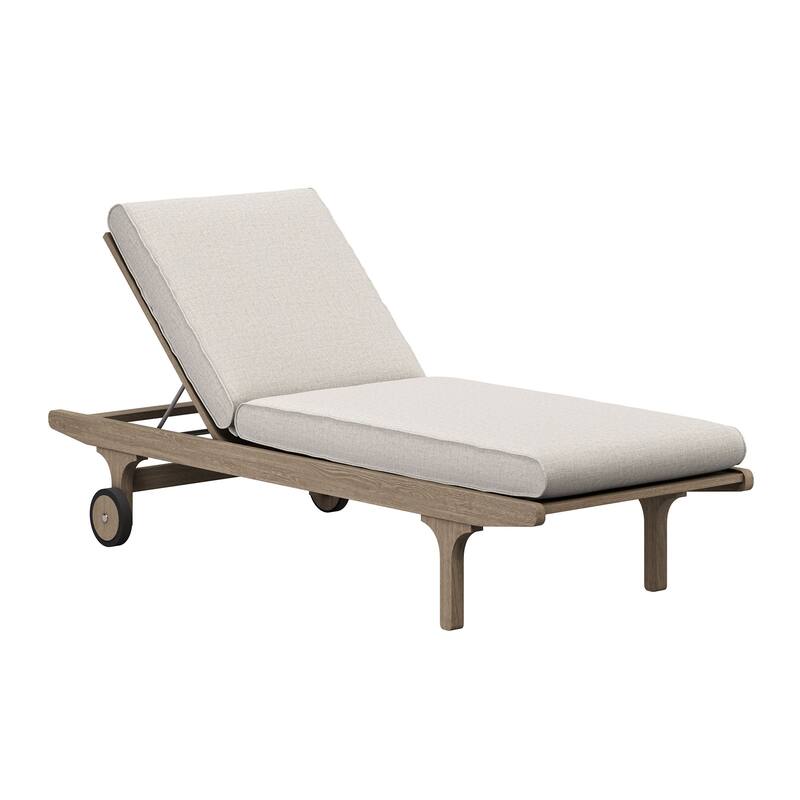 Saratoga Outdoor Patio Teak Wood 3-Piece Chaise Lounge Furniture Set