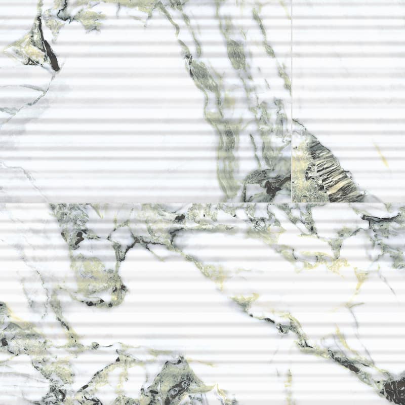 Merola Tile Touche Pleated Deco Jade 23-1/2" x 47-1/8" Porcelain Floor and Wall Tile