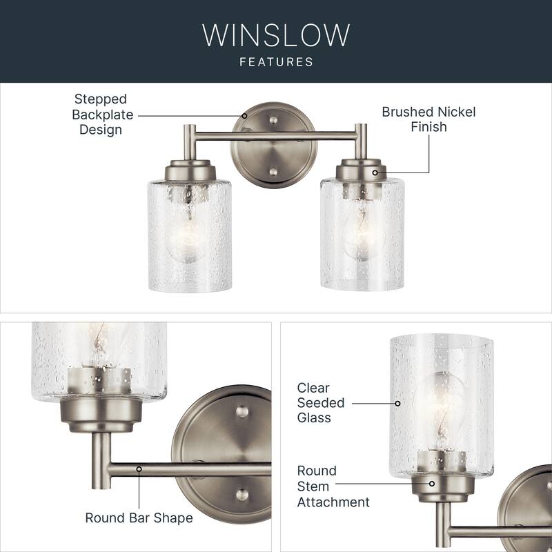 Kichler Lighting Winslow 2-light Brushed Nickel Bath Vanity Light