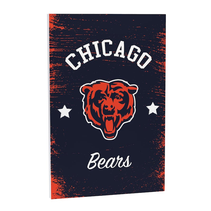 Chicago Bears Wooden Door Decor Wall Sign - Multi-Color