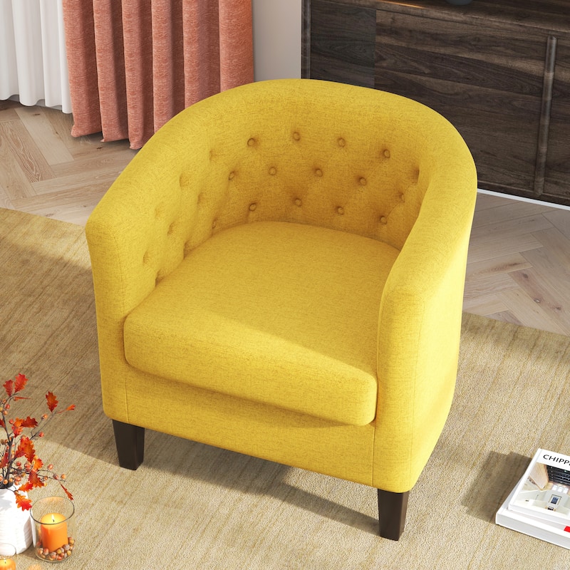 Corvus Oxonia Tufted Fabric Upholstered Club Chair
