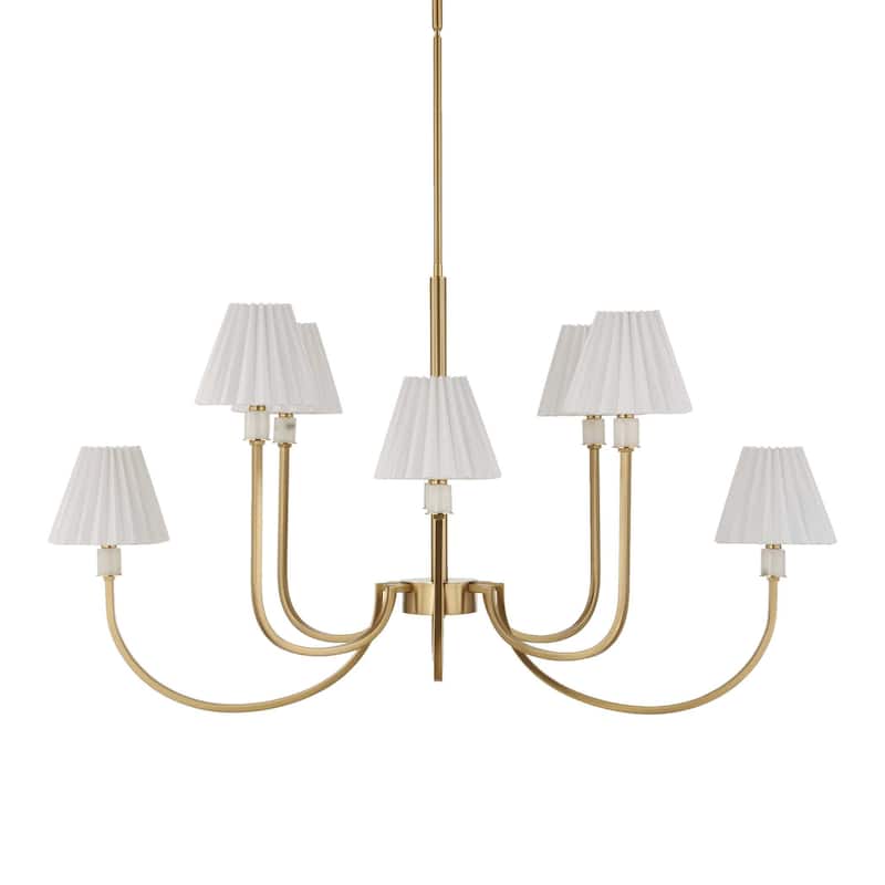 Uttermost Poppins 8 Light Brass Chandelier - 45"W x 24"D x 25"H