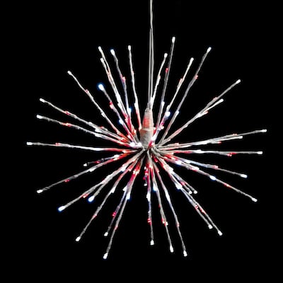 Christmas LED Spritzer Pure White and Red 24 Inch