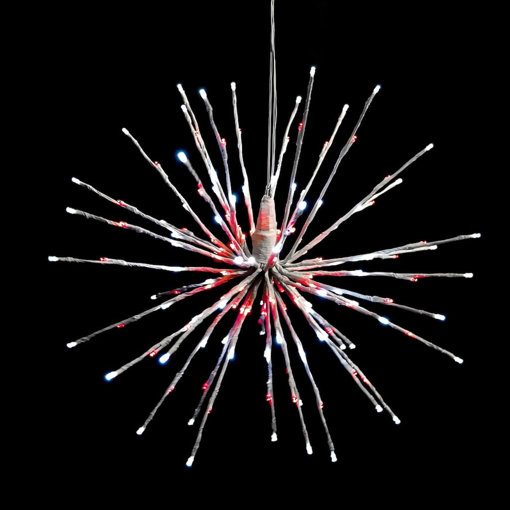 Christmas LED Spritzer Pure White and Red 24 Inch