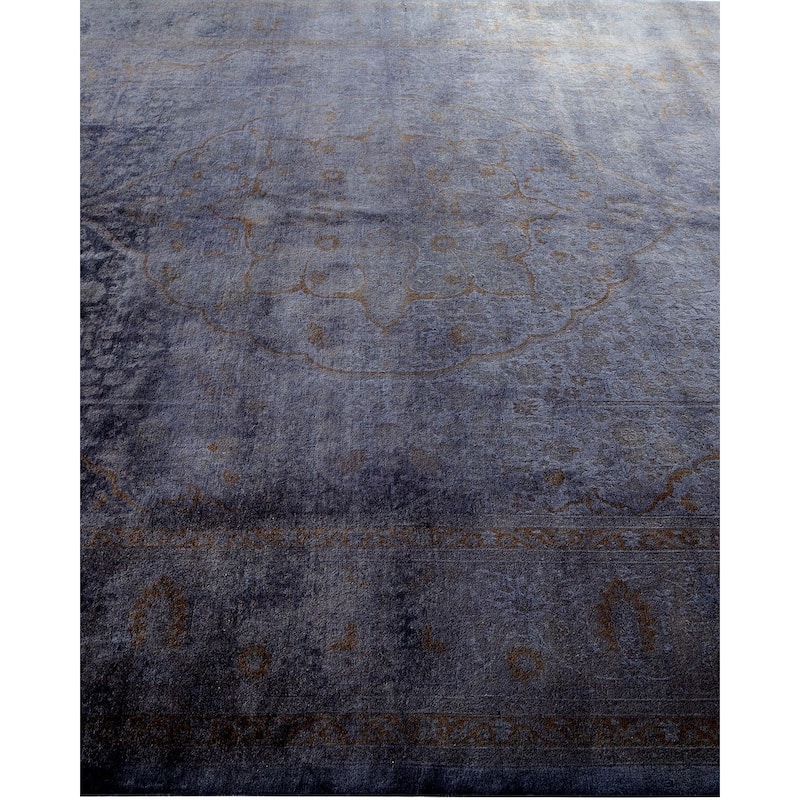 Overton Hand Knotted Wool Vintage Inspired Modern Contemporary Overdyed Purple Area Rug - 8' 1" x 10' 1"