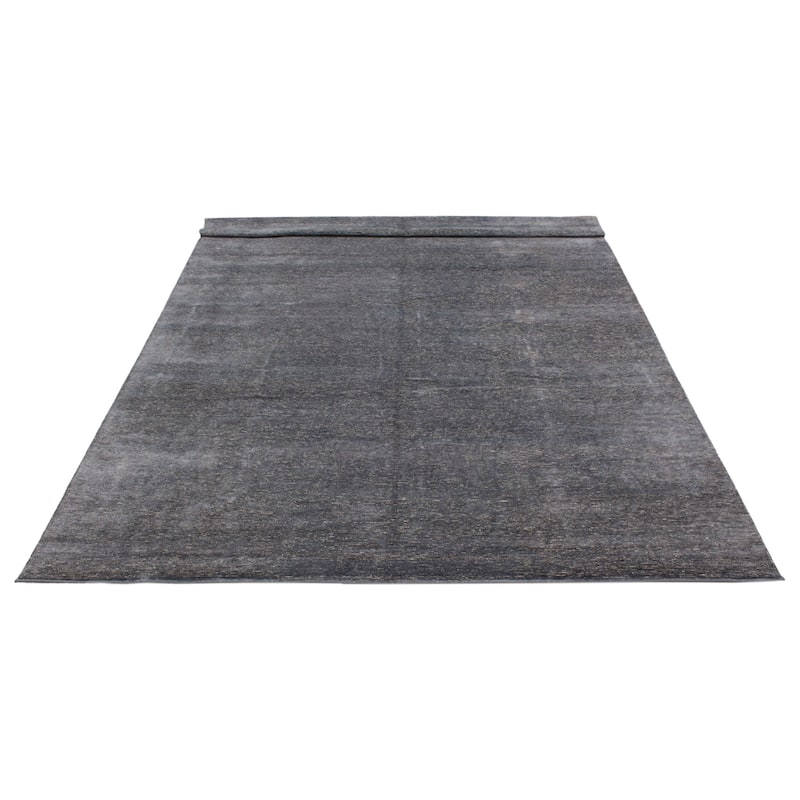 ECARPETGALLERY Hand-knotted Loreto Grey Silk Rug - 11'4 x 14'9