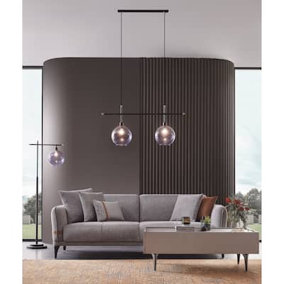 Louza Plush Upholstered Grey Sleeper Sofa