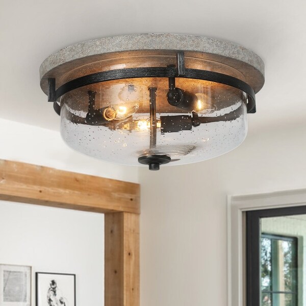 farmhouse glass flush mount