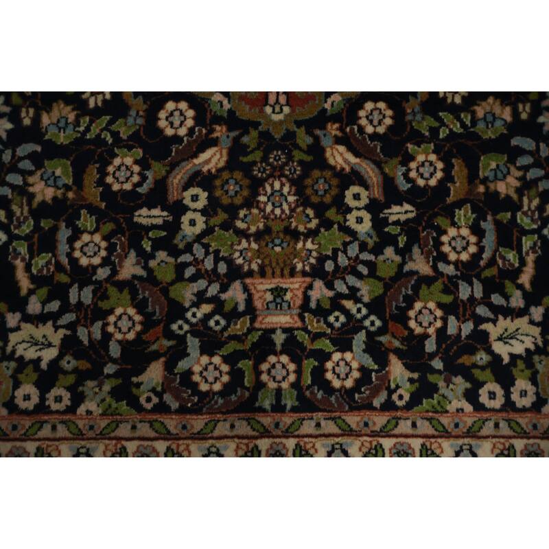 Hand Knotted Oriental 100% Wool Carpet Traditional Floral Navy Blue & Blues Bokhara Area Rug - 6' 3'' X 6' 2''