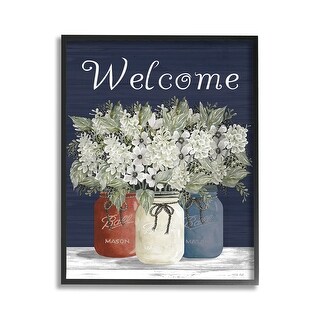 Stupell Welcome with Country Herbs Framed Giclee Art Design By Cindy ...