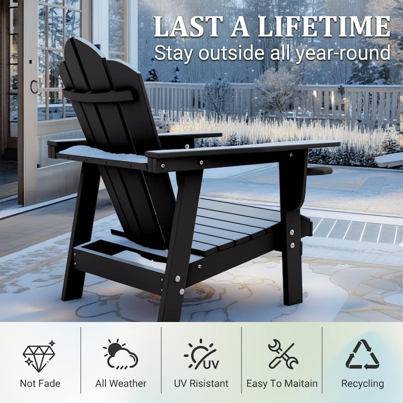 Outdoor HDPE Adirondack Chairs Outdoor Chair Plastic Lawn Chairs for Outdoor Use Set of 4