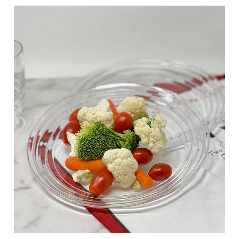 Designer Swirl 9" Plastic Dessert Plates Set of 4