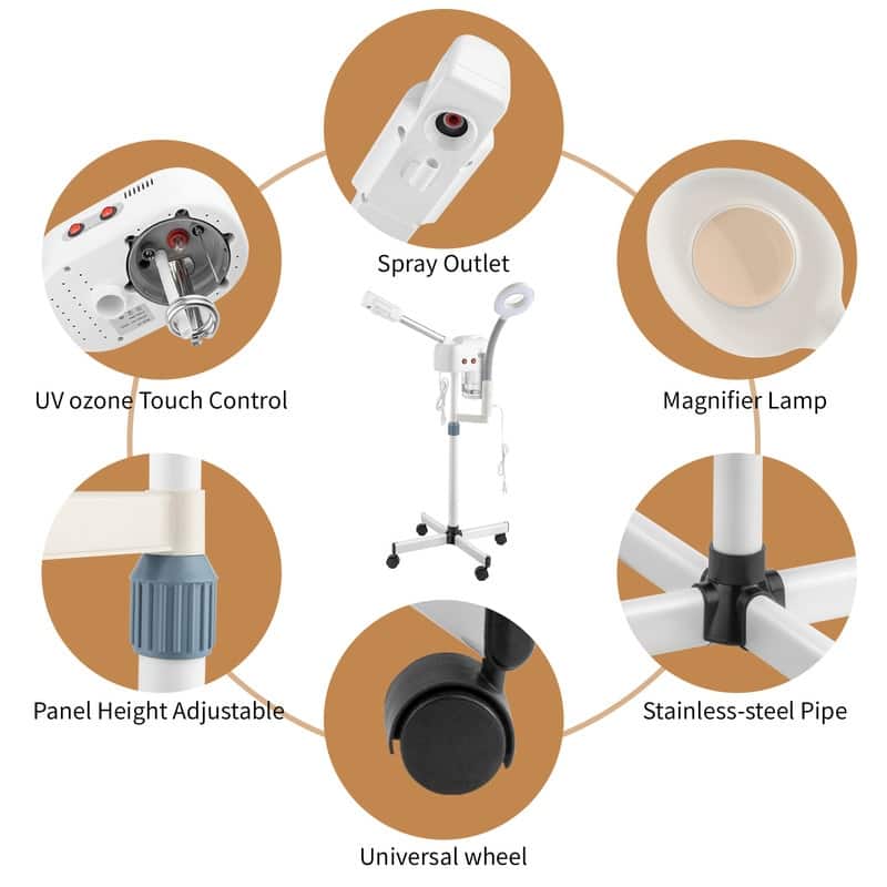 2 in 1 Facial Steamer with 3X Magnifying Lamp for Home Beauty Salon, Personal Skin Care Deep Cleaning