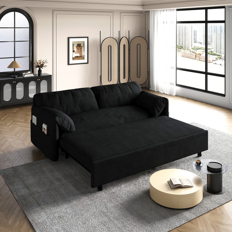 Black pull shop out couch