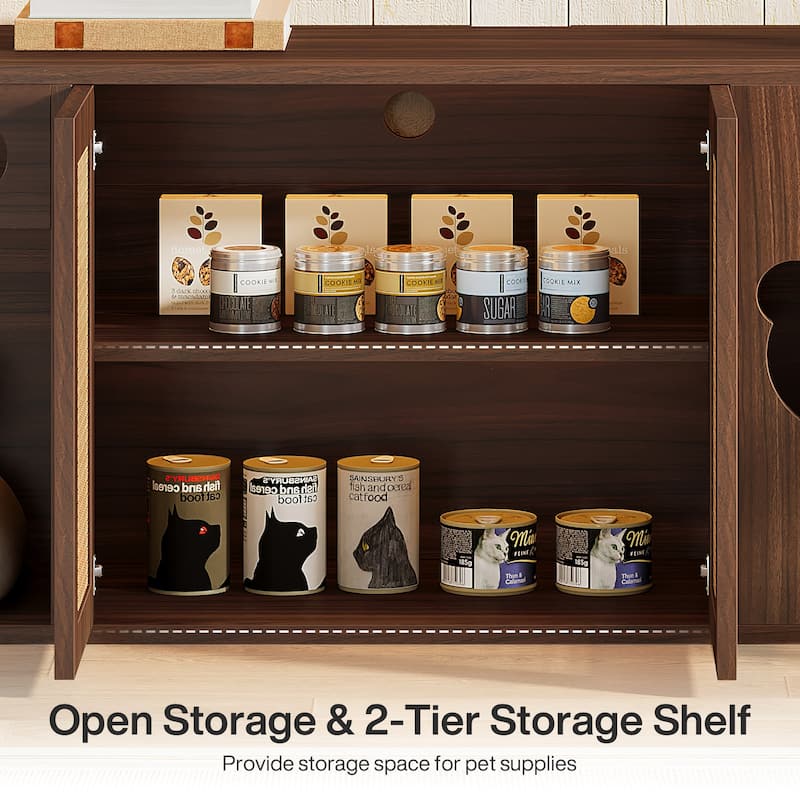 70.9-Inch Cat Litter Box Enclosure, Extra Large Box Furniture Cabinet