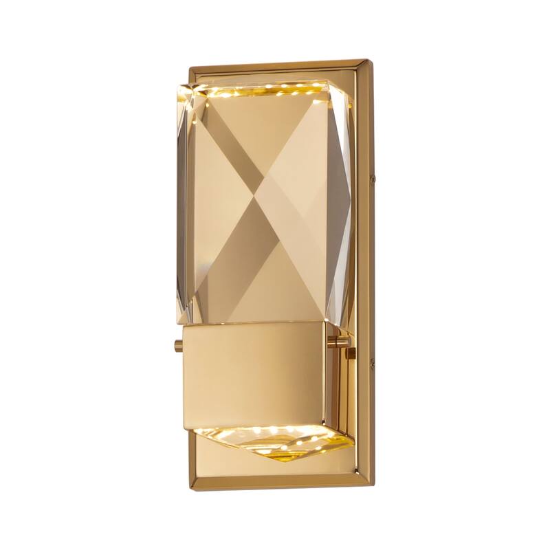 Studio M SM23642 Empire 11" Tall LED Wall Sconce with Beveled Crystal - French Gold / Beveled Crystal