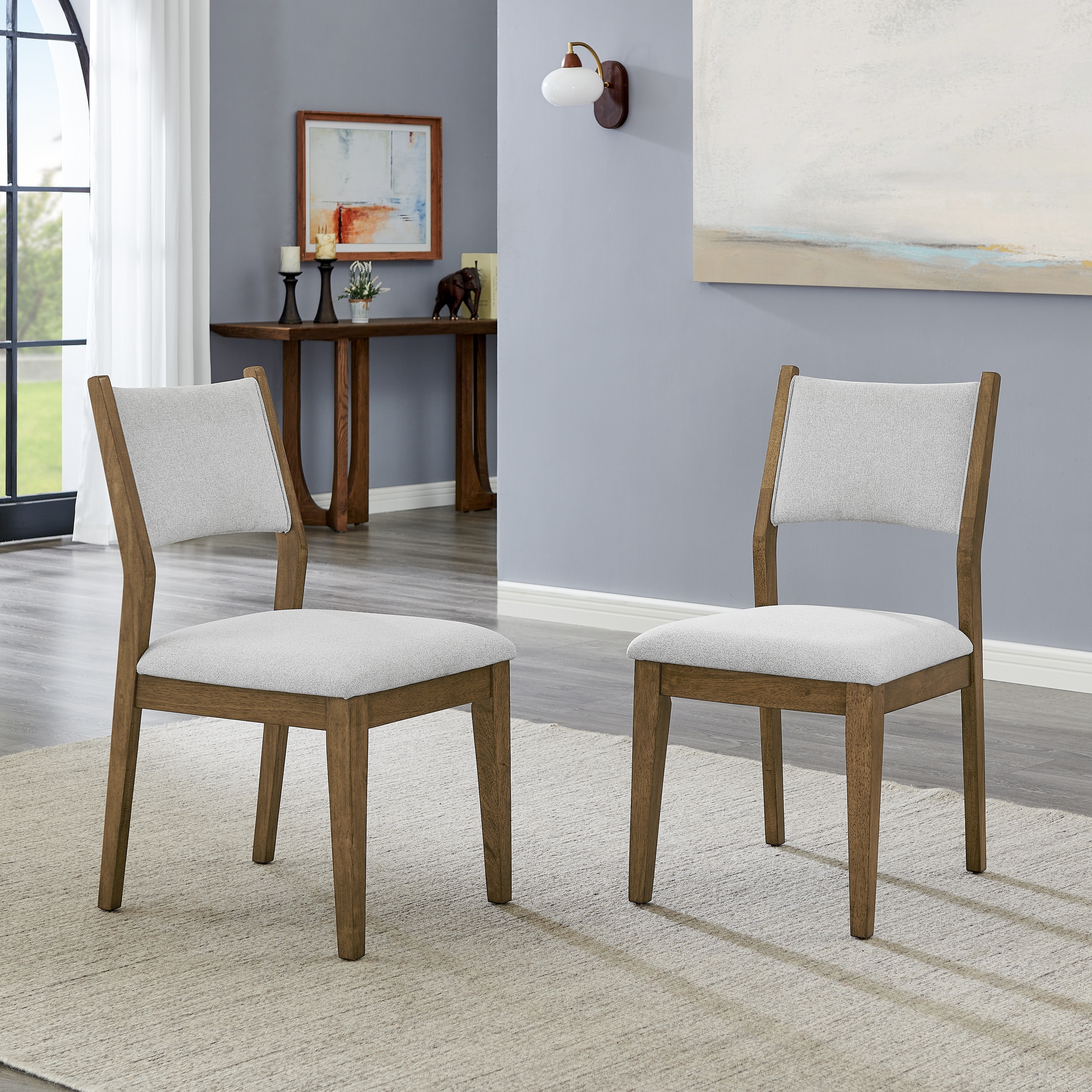 Roundhill Furniture Parker Upholstered Dining Chairs, Set of
