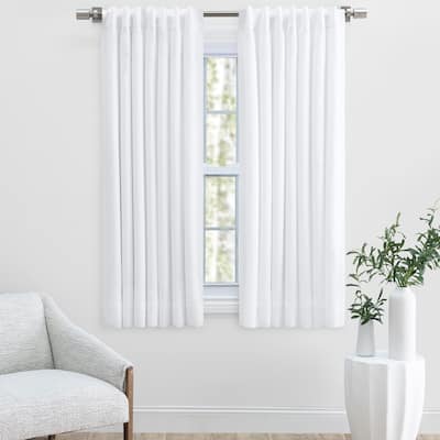 Serene Premium Linen-Cotton Blend Rod Pocket W Back Tabs short Curtain Panel