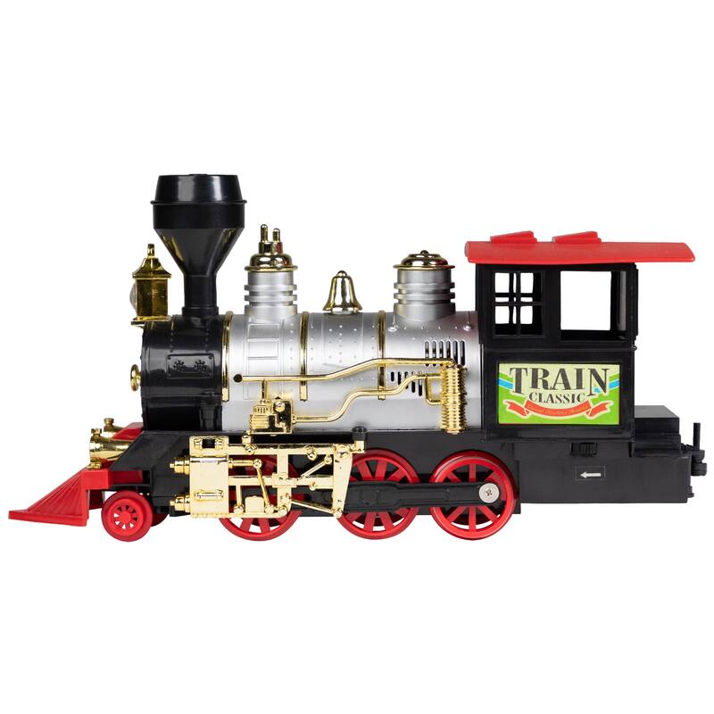 20-Piece B/O Red Orange Animated Classic Christmas Train Set Sound