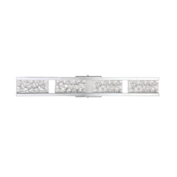 slide 1 of 2, Callavio 4-Light-LED Chrome Vanity Light with Glass Shade