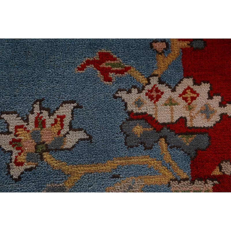 Hand Knotted Oriental 100% Wool Carpet Traditional Floral Navy Blue & Blues Art Deco Area Rug - 5' 10'' X 3' 11''