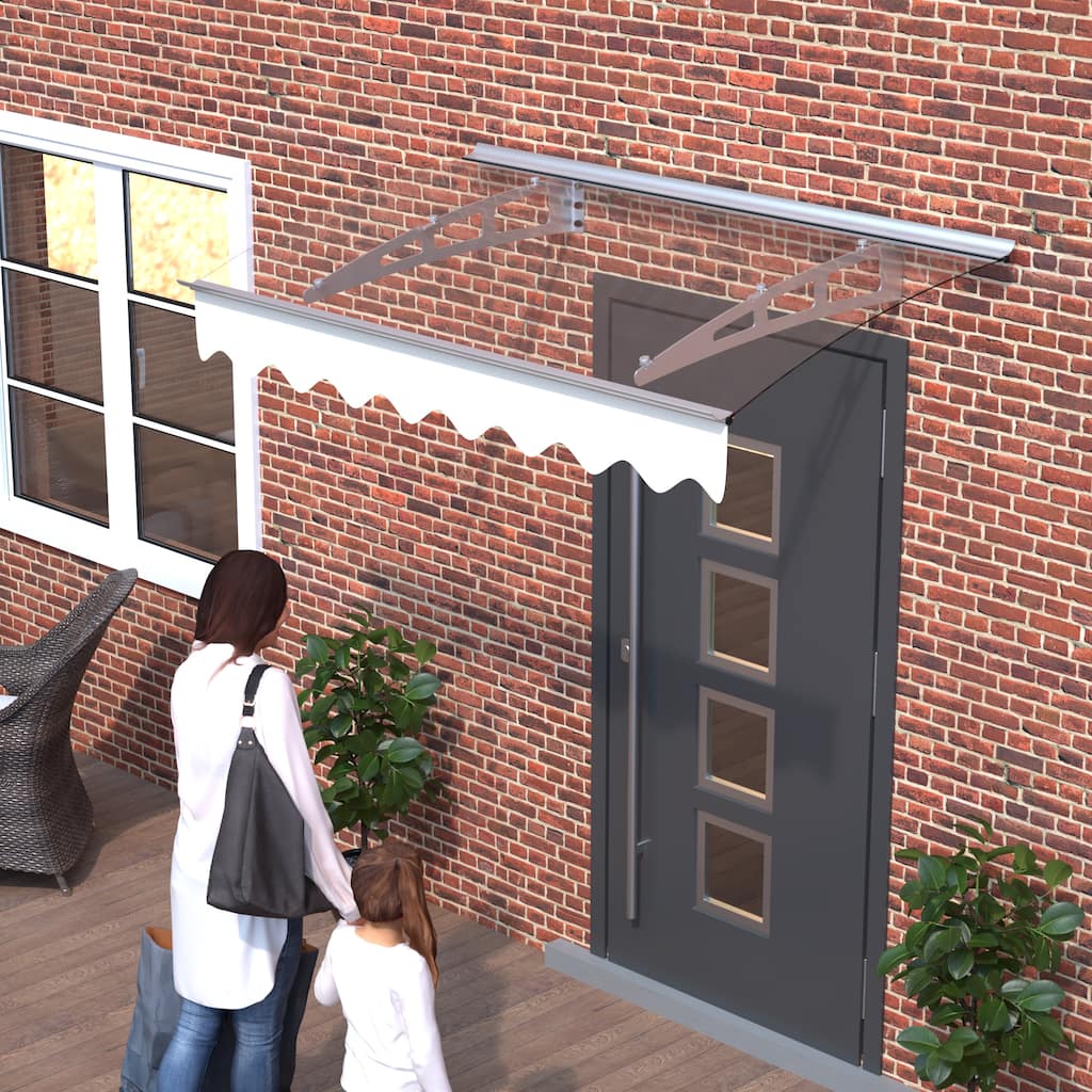 47x34 Inch Door Window Awning with Polycarbonate Roof and Aluminum Alloy Brackets