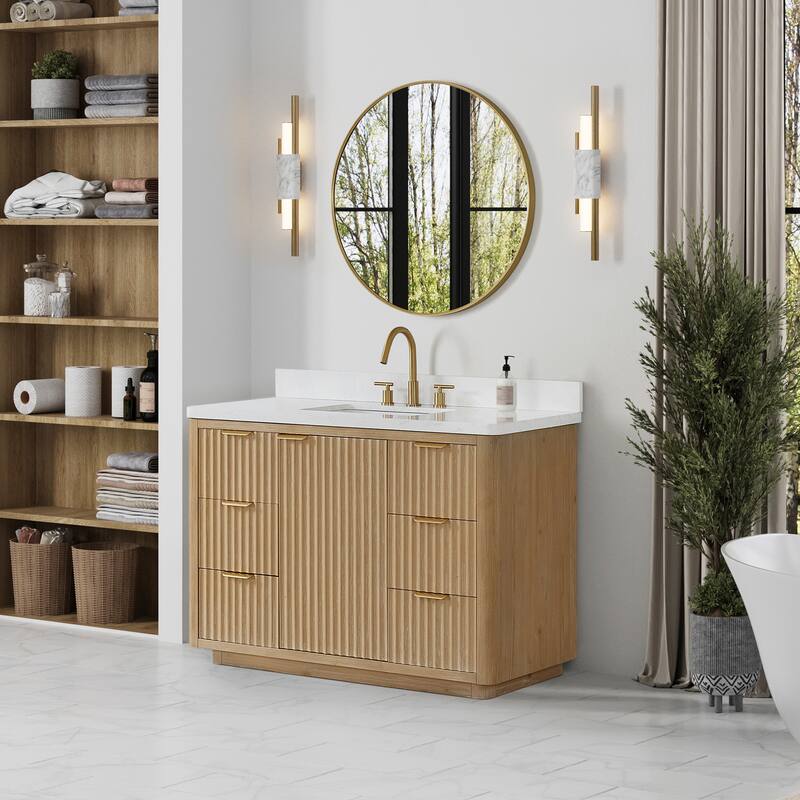 Cadiz Bath Vanity with Composite Stone Top and Mirror