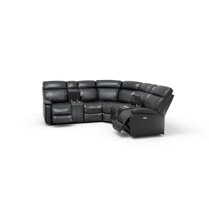 Infinity 3 Piece Transitional Faux Curved Living Room Reclining Sectional