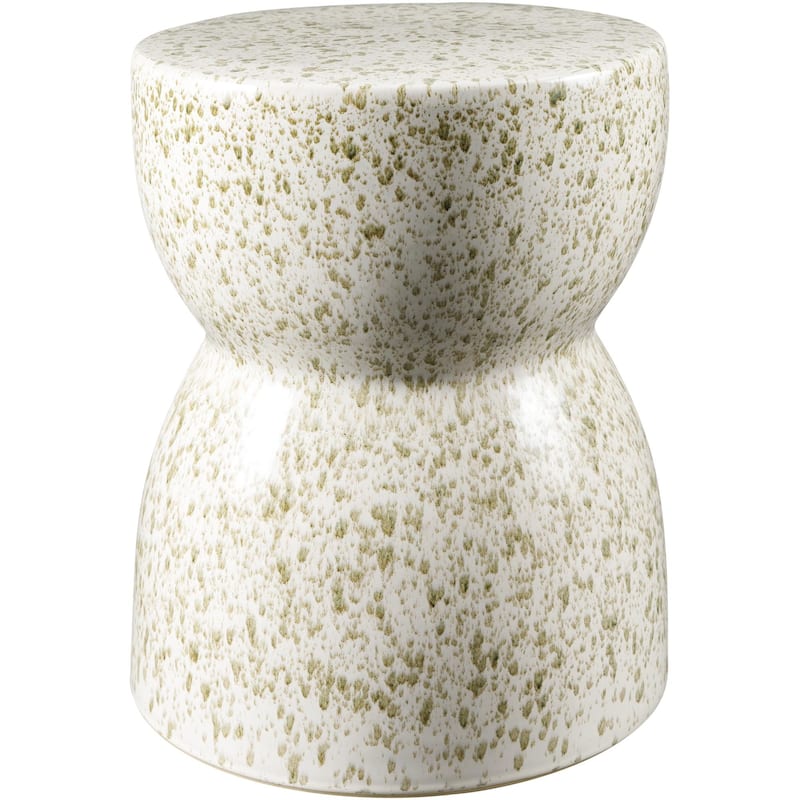 Livabliss Hourglass Modern Garden Stool - Cream