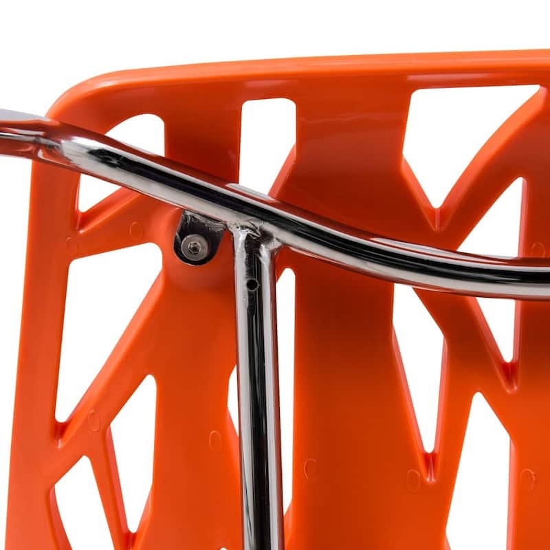 Asbury Stackable Dining Chair with Chrome Legs Side Chair with Modern Cut-Out Design Backrest