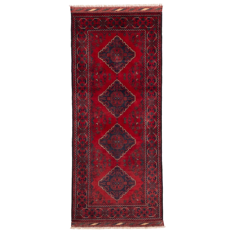 ECARPETGALLERY Hand-knotted Finest Khal Mohammadi Red Wool Rug - 2'8 x 6'8