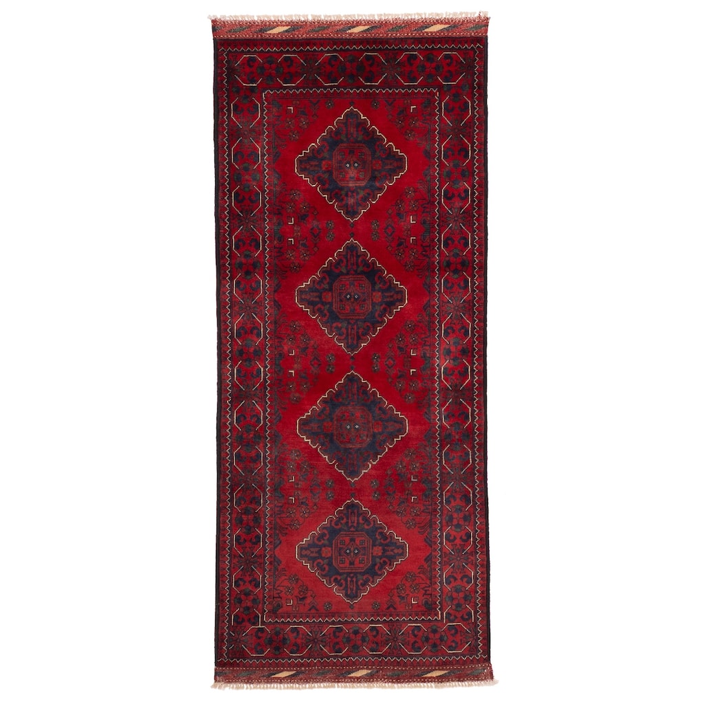 ECARPETGALLERY Hand-knotted Finest Khal Mohammadi Red Wool Rug - 2'8 x 6'8