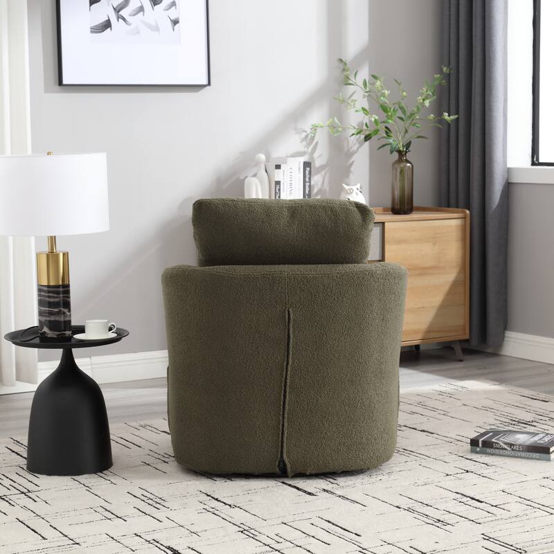 Swivel Barrel Chair, Comfy Round Accent Sofa Chair for Living Room, 360 Degree Swivel Barrel Club Chair, Leisure Arm Chair