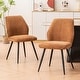 preview thumbnail 5 of 47, Set of 2 Modern Dining Chairs, Armless Upholstered Side Chairs Caramel