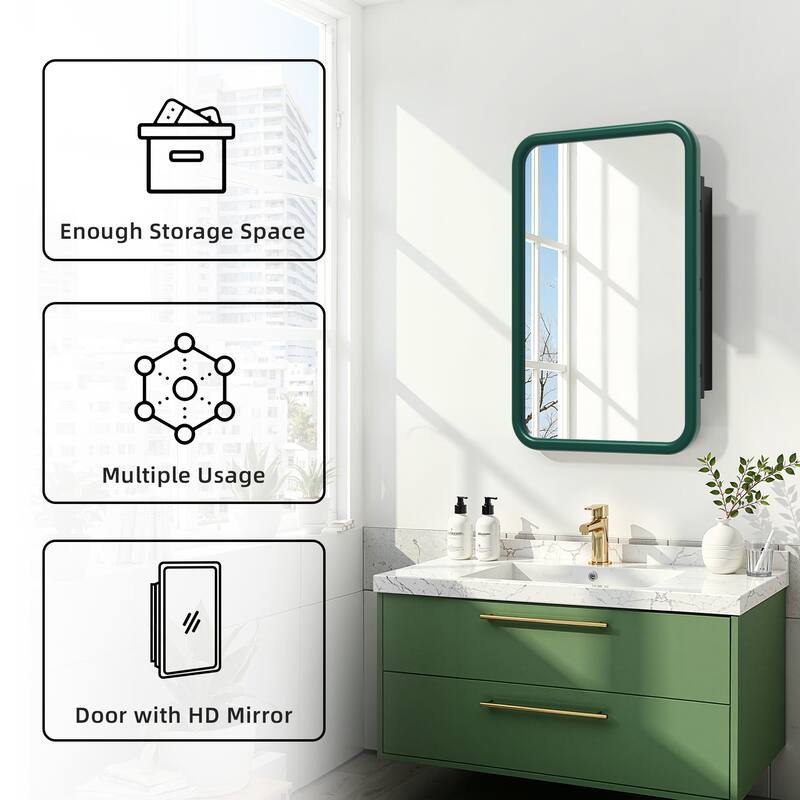 Dovelina Medicine Cabinet Wall-Mounted Cabinet with Magnetic Doors - 29.9*19.7