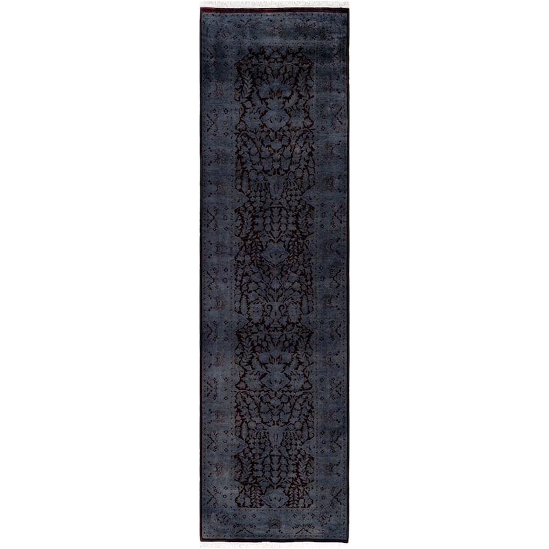 Overdyed One-of-a-Kind Hand-Knotted Area Rug - Gray - 2' 6" x 9' 3"