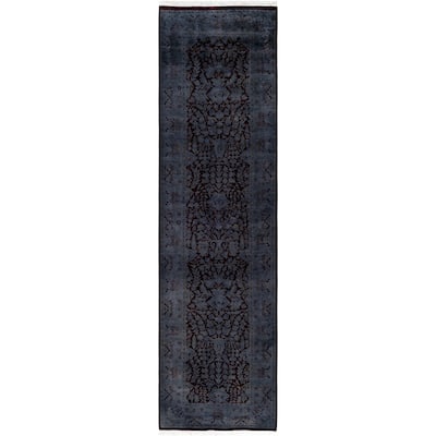 Overdyed One-of-a-Kind Hand-Knotted Area Rug - Gray - 2' 6" x 9' 3"