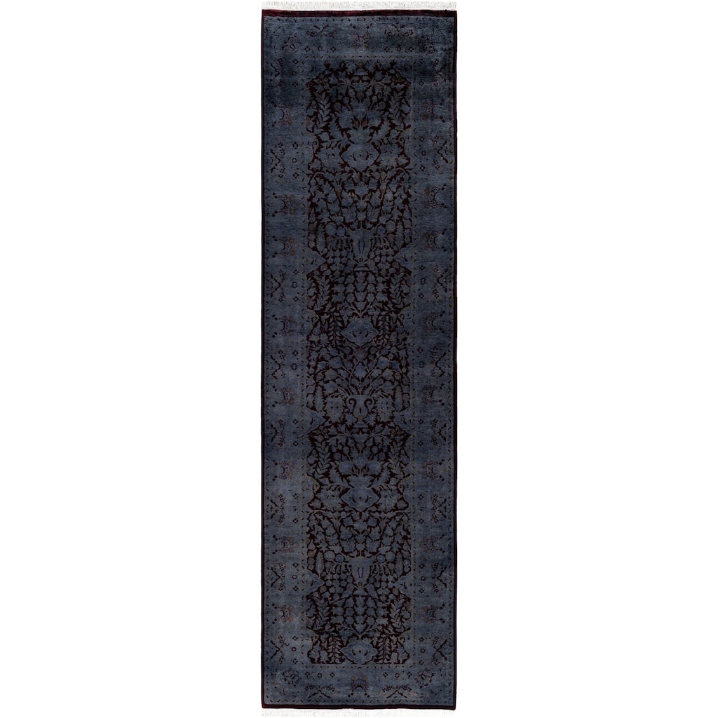 Overdyed One-of-a-Kind Hand-Knotted Area Rug - Gray - 2' 6" x 9' 3"