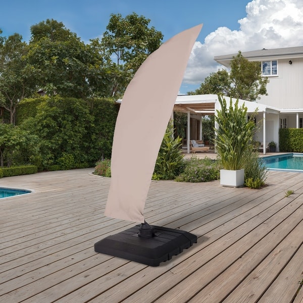 cantilever umbrella-patio hanging PURPLE LEAF Patio Cantilever Umbrella with Aluminum Offset Hanging for Pool  Garden Deck