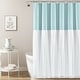 preview thumbnail 8 of 15, Lush Decor Tulle Skirt Colorblock Shower Curtain Spa Blue & White