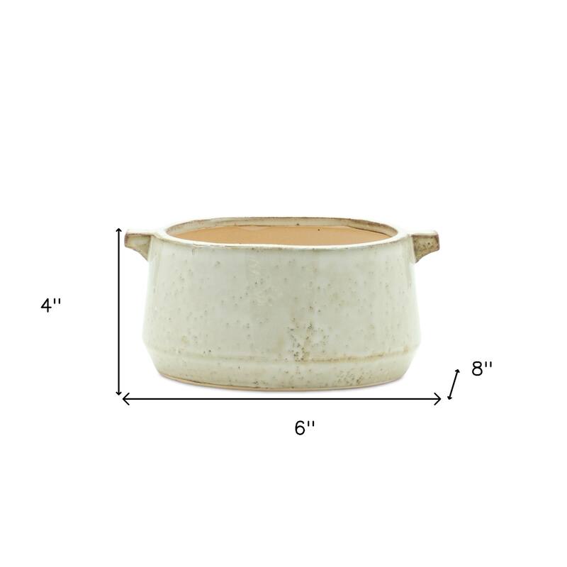 HomeRoots 6" Gray Clay Round Pot Planter - 6' X '4' X '8
