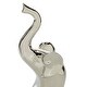 preview thumbnail 4 of 4, Silver Porcelain Ceramic Elephant Decorative Sculpture (Set of 3)