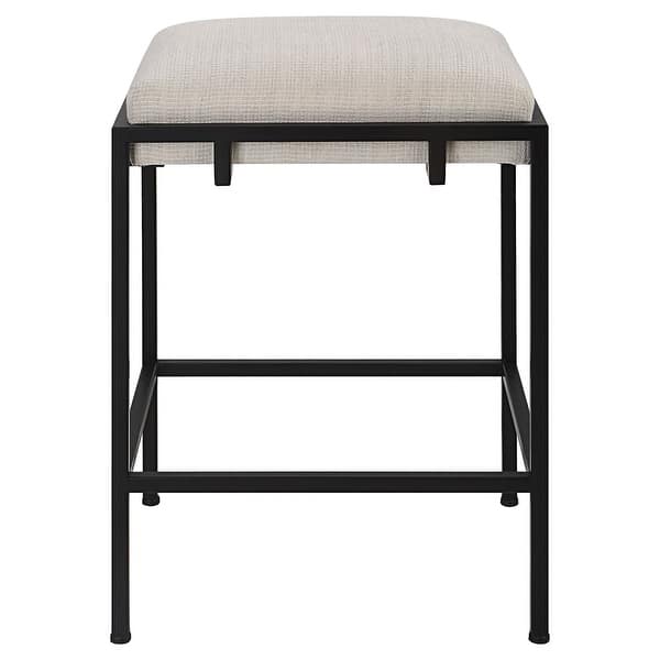 slide 2 of 4, Uttermost 23695 Paradox 18" Wide Counter Stool Matte Black / White