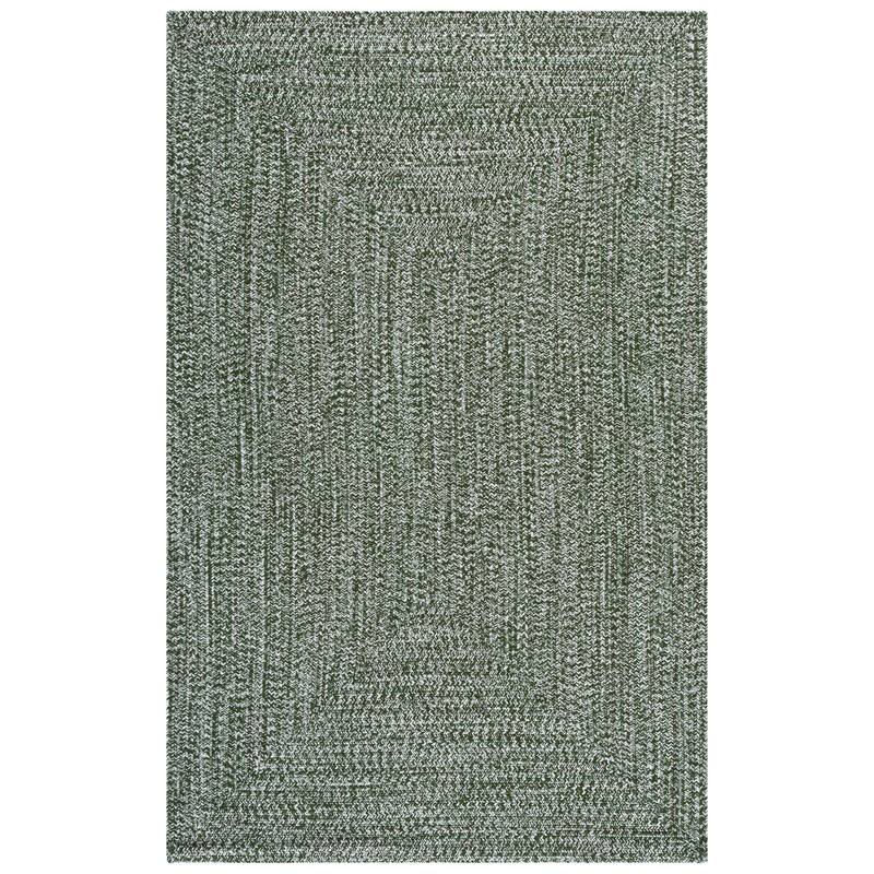 SAFAVIEH Handmade Braided Marloes Washable Indoor/Outdoor Rug - Weather Resistant & Easy Cleaning - Dark Green - 5' x 8'
